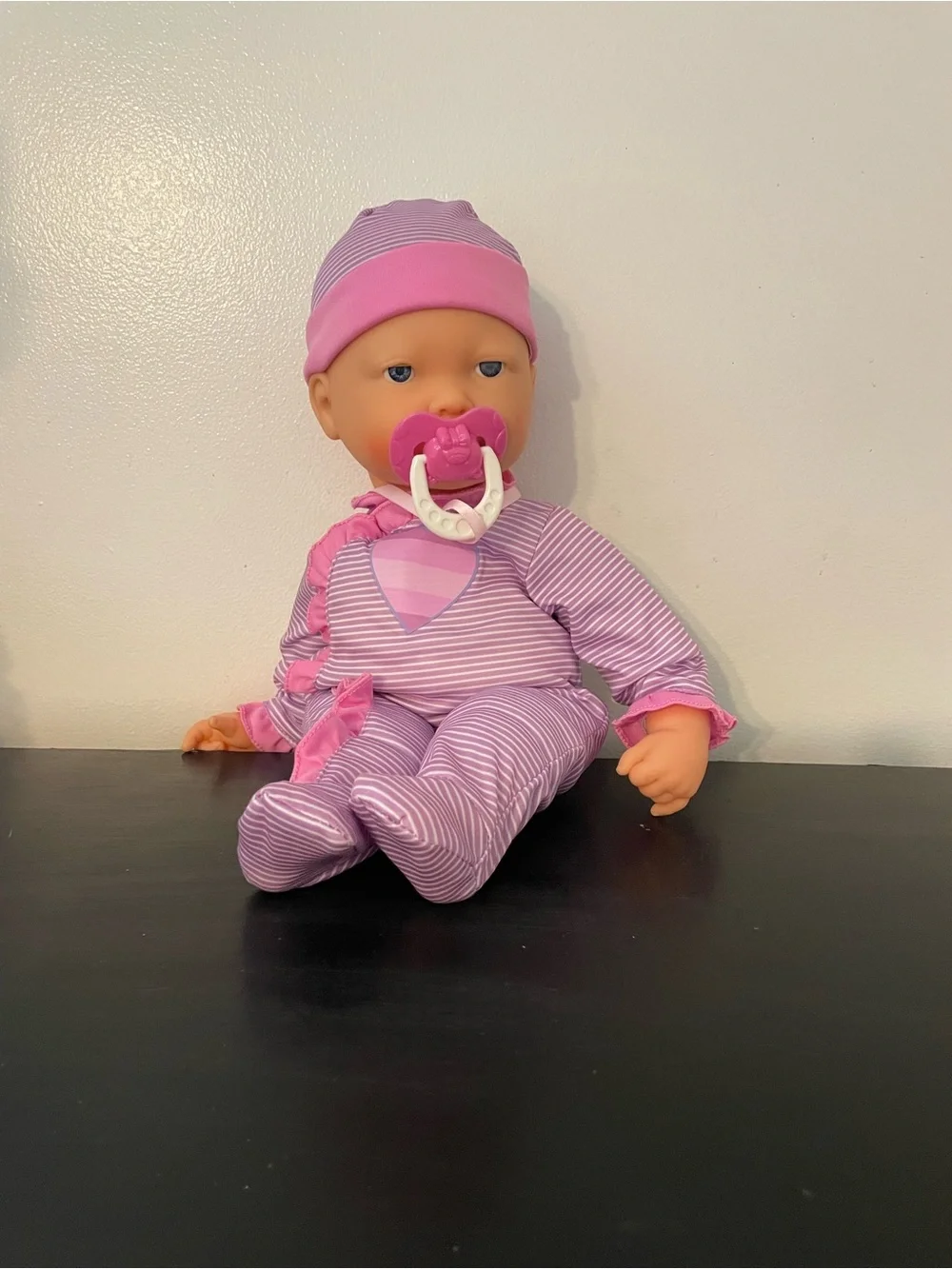Interactive Plush Baby Doll in Pink and Lavender Outfit - Kids Toys -